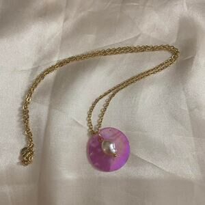 Fresh Water Pearl and Capiz Shell 18k Gold plated chain, necklace